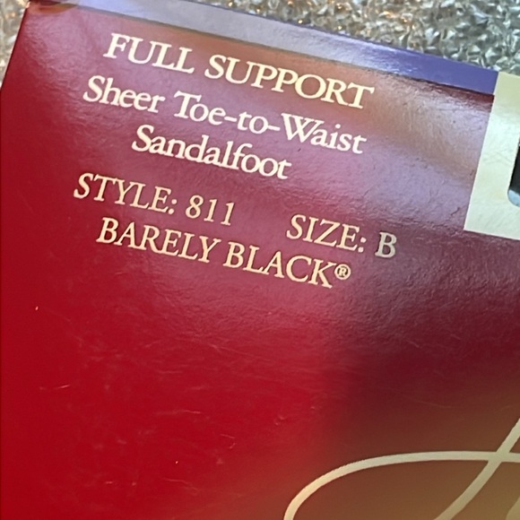 2 vintage Hanes Alive Support size B Black and Navy Pantyhose hose stockings - Picture 2 of 10